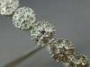 ESTATE .25CT DIAMOND 14K WHITE GOLD CLASSIC MULTI CLUSTER FLOWER BANGLE BRACELET