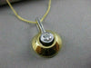 ESTATE LARGE DIAMOND BEZEL SOLITAIRE 14K 2 TONE GOLD HANGING DOMED PENDANT 11900
