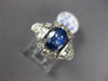 ESTATE LARGE 2.29CT DIAMOND & AAA SAPPHIRE 18KT WHITE GOLD OVAL ENGAGEMENT RING