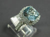 ESTATE LARGE 3.25CT DIAMOND & AAA AQUAMARINE 14KT WHITE GOLD 3D ENGAGEMENT RING