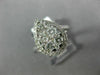 ESTATE LARGE 1.0CT DIAMOND 14KT WHITE GOLD 3D CLUSTER PEAR HALO ENGAGEMENT RING