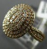 ESTATE WIDE .64CT ROUND DIAMOND 14KT ROSE GOLD 3D CLUSTER PAVE OVAL FUN RING