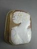ANTIQUE 14KT YELLOW GOLD HAND CARVED LADY SHELL CAMEO PENDANT PIN & BROOCH #1328
