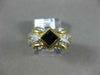 ESTATE .55CT AAA SAPPHIRE 18KT TWO TONE GOLD 3D INVISIBLE SQUARE FOUR STONE RING