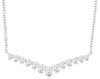 ESTATE .50CT DIAMOND 14KT WHITE GOLD 3D CLASSIC ROUND V SHAPE LOVE NECKLACE