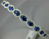 2.61CT DIAMOND & AAA SAPPHIRE 18KT WHITE GOLD OVAL SEMI ETERNITY BANGLE BRACELET