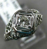 ANTIQUE .25CT OLD MINE DIAMOND PLATINUM SOLITAIRE FILIGREE ENGAGEMENT RING #2130