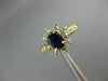 ESTATE 1.02CT DIAMOND & SAPPHIRE 14K YELLOW GOLD FLOWER ENGAGEMENT RING #11000
