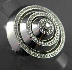 ESTATE EXTRA LARGE .82CT DIAMOND 14KT WHITE GOLD MULTI CIRCULAR PAVE ETOILE RING