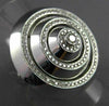 ESTATE EXTRA LARGE .82CT DIAMOND 14KT WHITE GOLD MULTI CIRCULAR PAVE ETOILE RING