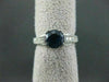 ESTATE 2.35CT SAPPHIRE & DIAMOND 14K WHITE FILIGREE ROUND ENGAGEMENT RING #14314