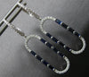 1.33CT DIAMOND & AAA SAPPHIRE 14KT WHITE GOLD BAGUETTE & ROUND HANGING EARRINGS