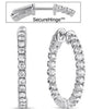ESTATE 1.32CT DIAMOND 14KT WHITE GOLD 3D ROUND INSIDE OUT HOOP HANGING EARRINGS