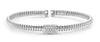ESTATE .30CT DIAMOND 18KT WHITE GOLD SQUARE SNAKE FLEXIBLE FUN BANGLE BRACELET