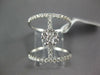 ESTATE LARGE .72CT DIAMOND 18KT WHITE GOLD FLOWER DOUBLE BAR FUN LOVE RING