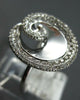 ESTATE WIDE .57CT DIAMOND 14KT WHITE GOLD 3D CLASSIC SWIRL FUN RING