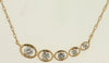.25CT DIAMOND 14KT YELLOW GOLD 3D 5 STONE GRADUATING ROUND OVAL JOURNEY NECKLACE