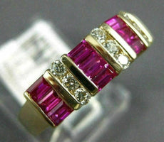 ESTATE 1.24CT DIAMOND & AAA RUBY 14KT YELLOW GOLD 3D CLASSIC ANNIVERSARY RING