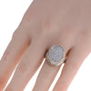 LARGE .70CT DIAMOND 18KT YELLOW GOLD & 925 SILVER HANDCRAFTED PAVE OVAL FUN RING