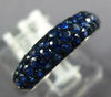 ESTATE 1.09CT AAA SAPPHIRE 18KT WHITE GOLD 3D THREE ROW CLASSIC PAVE FUN RING