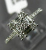 ESTATE .57CT ROUND & BAGUETTE DIAMOND 18KT WHITE GOLD CLUSTER SEMI ETERNITY RING