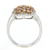 ESTATE LARGE 1.03CT WHITE & PINK DIAMOND 18KT WHITE & ROSE GOLD CLUSTER FUN RING