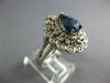 LARGE 3.08CT DIAMOND & AAA SAPPHIRE 14KT WHITE GOLD 3D PEAR SHAPE COCKTAIL RING