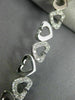 ANTIQUE 1.0CT DIAMOND 14KT WHITE GOLD 3D CLASSIC OPEN HEART LOVE BRACELET #17775