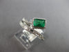 .80CT DIAMOND & AAA EMERALD 14K WHITE GOLD EMERALD CUT & ROUND SQUARE LOVE RING