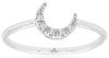 ESTATE .02CT DIAMOND 14KT WHITE GOLD 3D CLASSIC MO0N CRESCENT FUN RING
