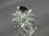 ESTATE LARGE 4.85CT DIAMOND & AAA RUBY PLATINUM CLUSTER FLOWER ANNIVERSARY RING