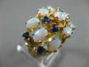 ANTIQUE LARGE 3.20CT AAA SAPPHIRE & OPAL 14KT YELLOW GOLD FILIGREE RING #22337