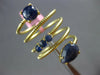 ESTATE LARGE 4.25CT AAA SAPPHIRE 14KT YELLOW GOLD 3D SNAKE FLEXIBLE FUN RING