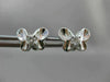 ANTIQUE .16CT DIAMOND BUTTERFLY 3D 18KT WHITE GOLD EARRINGS ELEGANT!! #1780