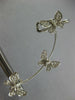 LARGE .63CT DIAMOND 18KT WHITE GOLD MULTI BUTTERFLY EAR CLIMBER HANGING EARRINGS