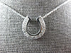 ESTATE .26CT DIAMOND 14KT WHITE GOLD CLASSIC HORSE SHOE LUCKY FUN PENDANT #26969