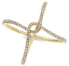 ESTATE WIDE .34CT DIAMOND 14KT YELLOW GOLD 3D ROPE CRISS CROSS LOVE KNOT RING
