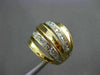 ANTIQUE LARGE .55CT OLD MINE DIAMOND 18KT TWO TONE GOLD 3D MULTI ROW RING #1372