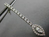ESTATE .78CT ROUND & MARQUISE DIAMOND 18KT WHITE GOLD HALO HANGING EARRINGS VVS