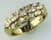 WIDE .92CT DIAMOND 14KT YELLOW GOLD 3D OVAL 3 ROW CHANNEL ANNIVERSARY LOVE RING