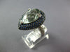 EXTRA LARGE 10.97CT DIAMOND & AAA SAPPHIRE & GREEN AMETHYST 14KT WHITE GOLD RING