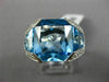 ESTATE EXTRA LARGE 12.10CT DIAMOND & AAA BLUE TOPAZ 18KT WHITE GOLD 3D FUN RING