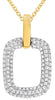 .27CT DIAMOND 14KT YELLOW GOLD 3D CLASSIC PAVE OPEN SQUARE FUN FLOATING PENDANT