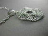 ANTIQUE .20CT DIAMOND 14K WHITE GOLD FILIGREE 5 CLOVER FLOWER FLOATING PENDANT