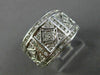 ESTATE WIDE 1CT DIAMOND 14KT WHITE GOLD 3D FILIGREE MILGRAIN WEDDING RING #25525