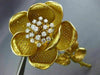 ESTATE EXTRA LARGE 1.0CT DIAMOND 18KT WHITE & YELLOW GOLD ROSE FLOWER BROOCH PIN