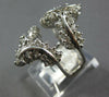 ESTATE LARGE 1.47CT DIAMOND 14KT WHITE GOLD 3D MULTI ROW DOUBLE V INSERT RING