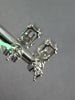 1.0CT DIAMOND 18K WHITE GOLD BAGUETTE ASSCHER & MOON STONE CLUSTER STUD EARRINGS