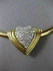 ESTATE 2.25CT DIAMOND 14K WHITE & YELLOW GOLD HEART SLIDE NECKLACE BEAUTIFUL 305