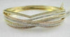 ANTIQUE WIDE DIAMOND 18K TRICOLOR GOLD MULTI ROW BANGLE
